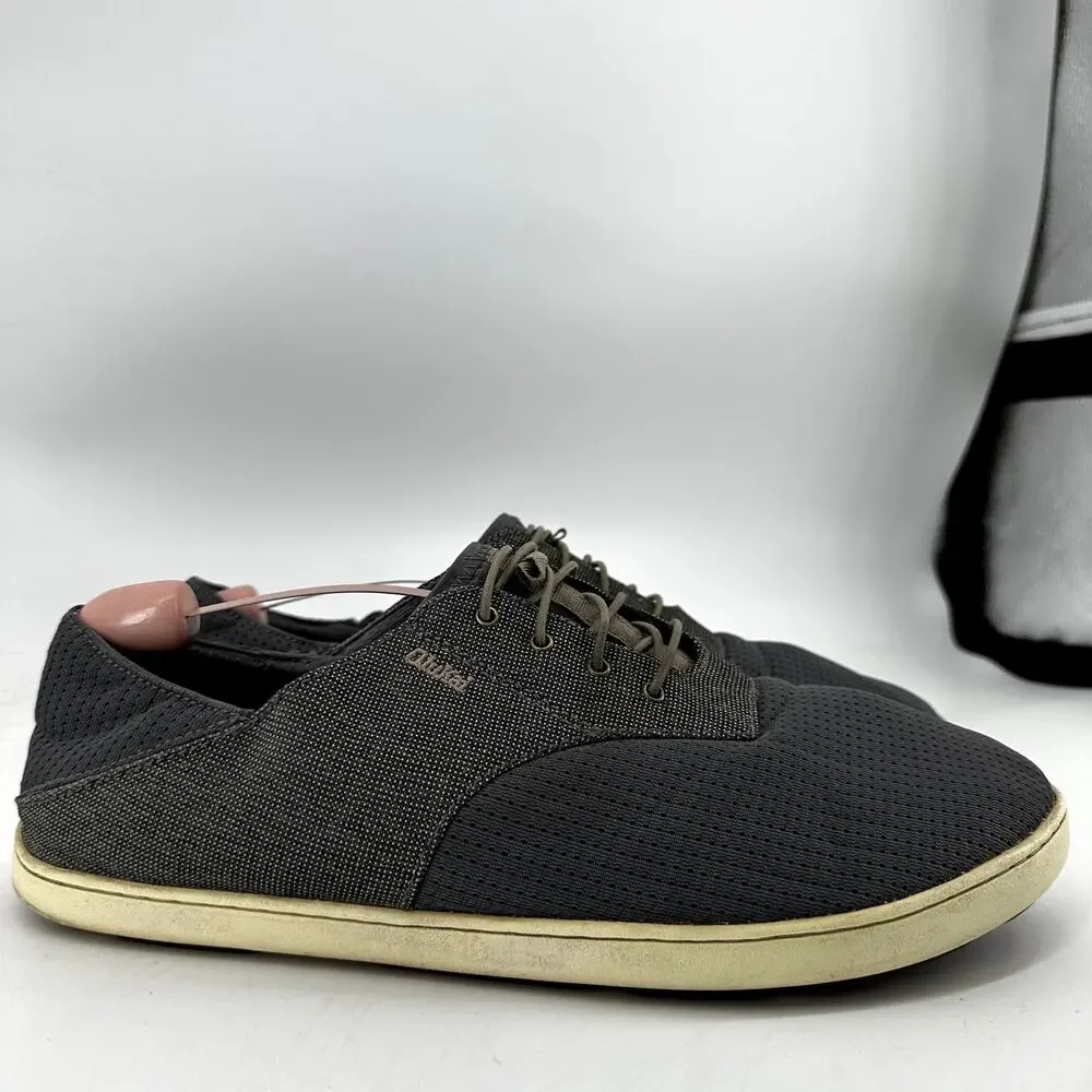OluKai Nohea Moku No Tie Boat Shoes Slip On Flat Quick Dry Gray 12